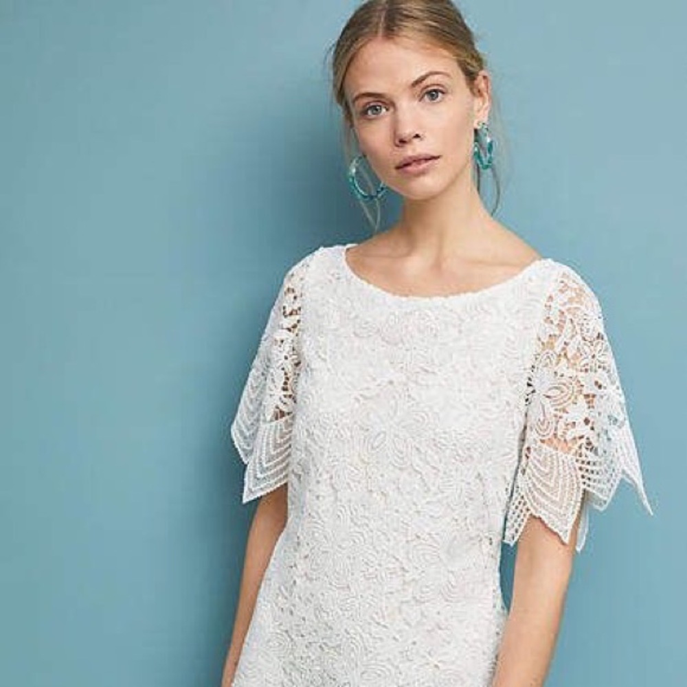 Anthropologie Charleston White Dress